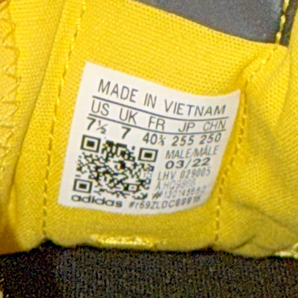 Adidas Originals Nizza MENS‎ 7.5 NWOB Yellow Core Black Canvas Sneakers HQ9866 - Picture 12 of 12